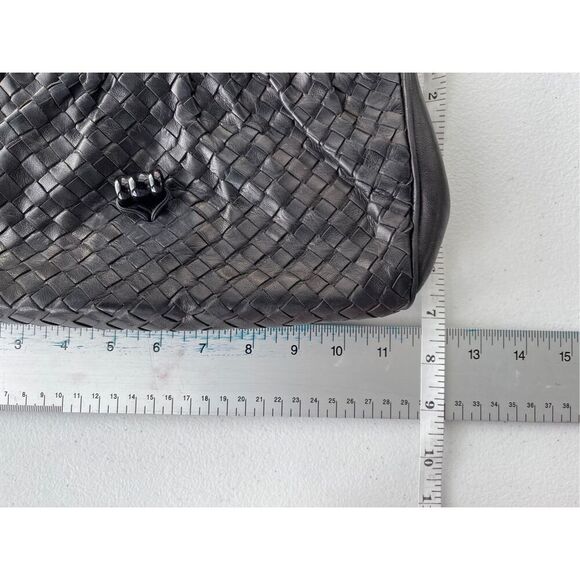 VTG Italian Woven Lambskin Butter Soft Leather Crossbody Bag Purse - Picture 7 of 7